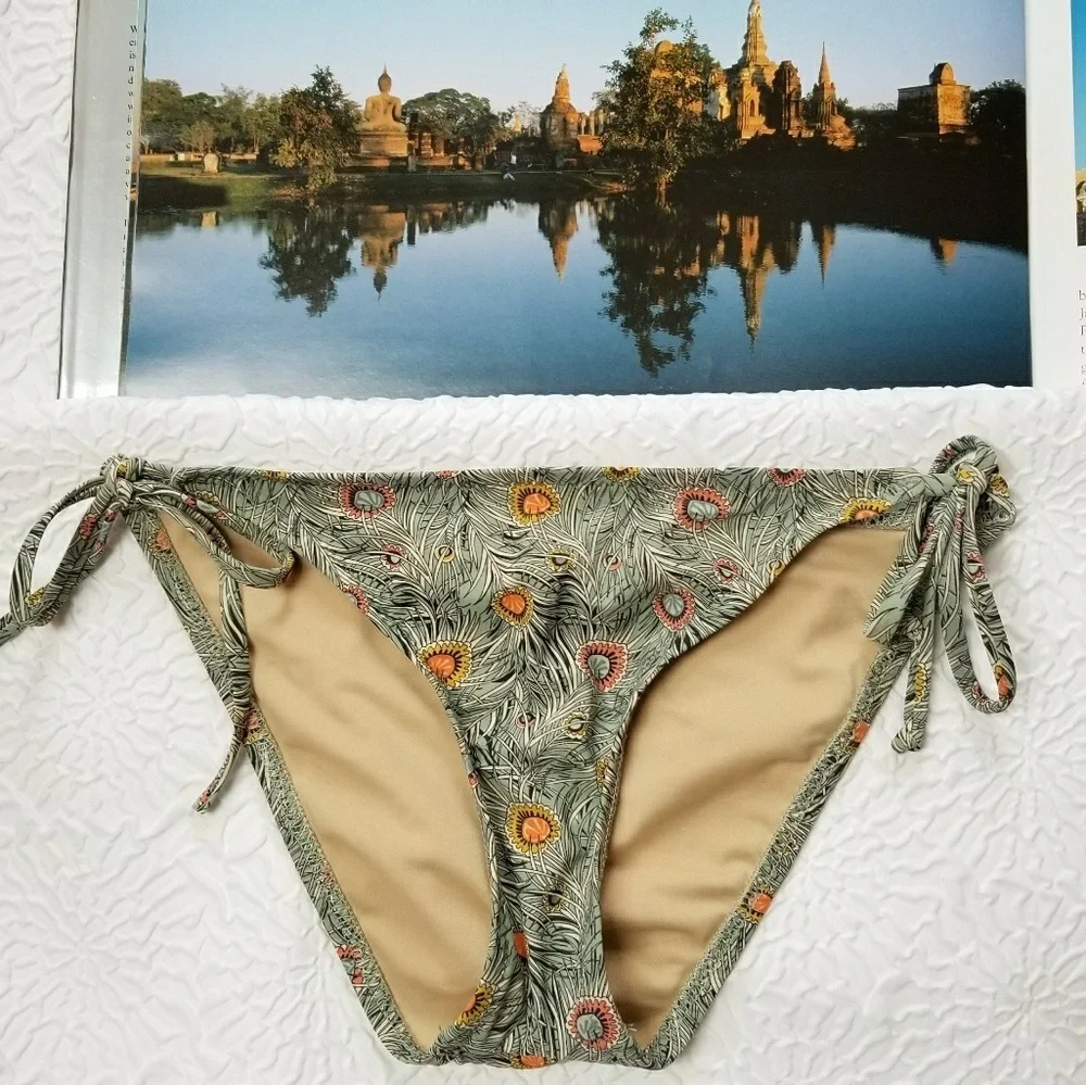 J Crew Peacock Feathers Bikini Bottom